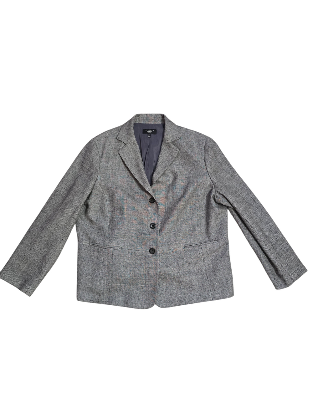 Talbots Gray Plaid Tailored Blazer